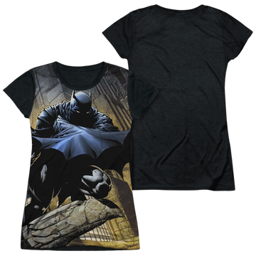 Batman In Shadow - Juniors Black Back T-Shirt Juniors Black Back T-Shirt Batman   