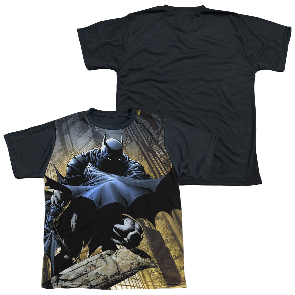DC Batman In Shadow - Youth Black Back T-Shirt Youth Black Back T-Shirt (Ages 8-12) Batman   