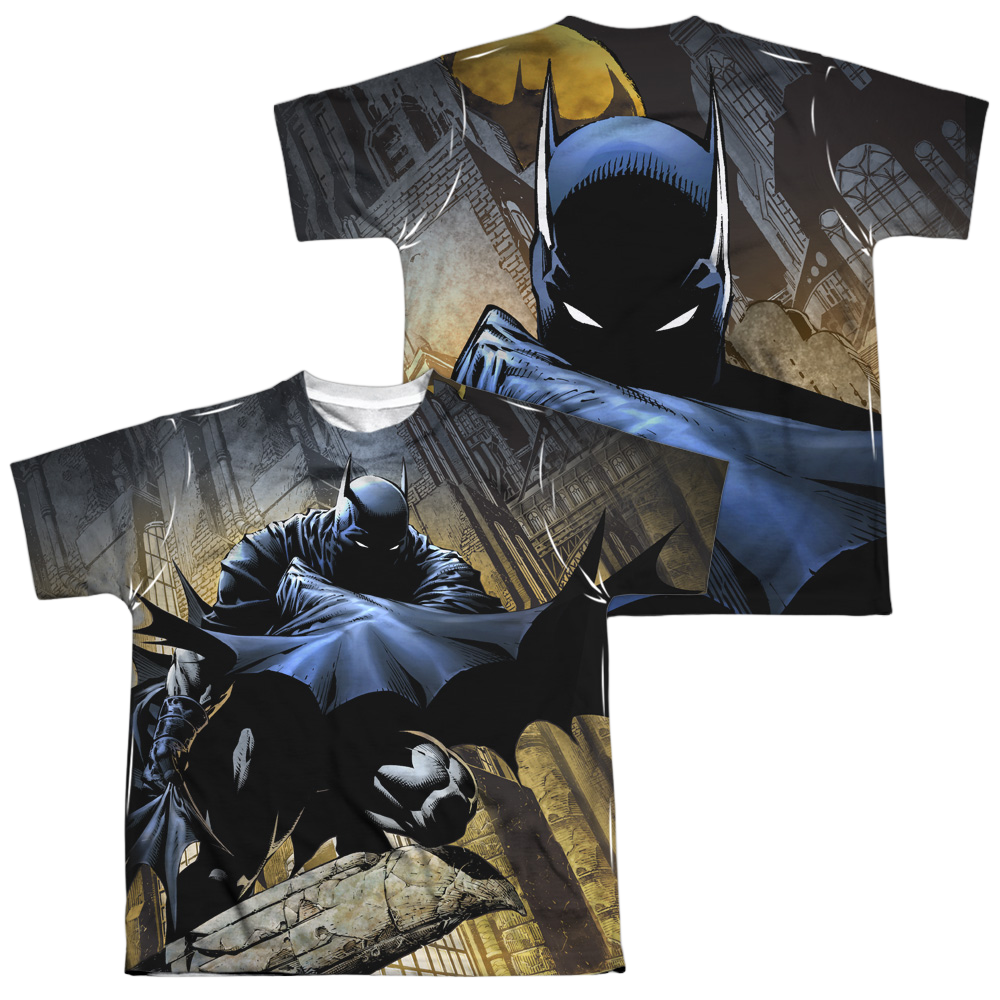 DC Batman In Shadow (Front/Back Print) - Youth All-Over Print T-Shirt Youth All-Over Print T-Shirt (Ages 8-12) Batman   