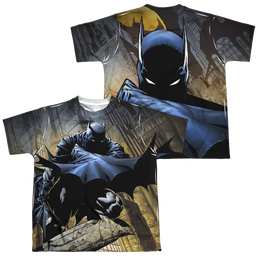 DC Batman In Shadow (Front/Back Print) - Youth All-Over Print T-Shirt Youth All-Over Print T-Shirt (Ages 8-12) Batman   