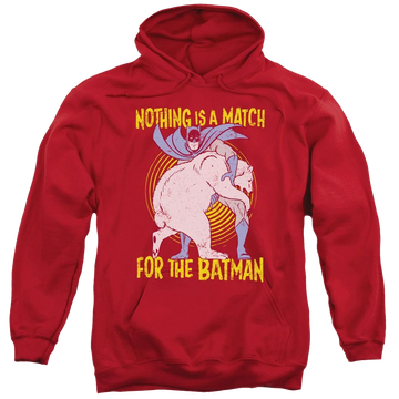 Red pullover hoodie with Batman Bear Wrastling graphic