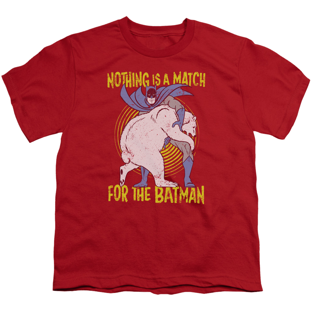 DC Batman Bear Wrastling - Youth T-Shirt Youth T-Shirt (Ages 8-12) Batman   