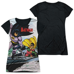 Batman Batboat - Juniors Black Back T-Shirt Juniors Black Back T-Shirt Batman   
