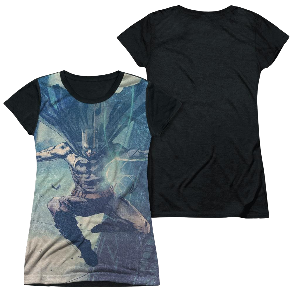 Batman Skyscrapers - Juniors Black Back T-Shirt Juniors Black Back T-Shirt Batman   
