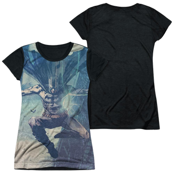 Batman Skyscrapers - Juniors Black Back T-Shirt Juniors Black Back T-Shirt Batman   