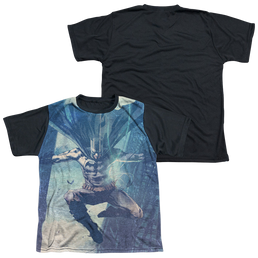 DC Batman Skyscrapers - Youth Black Back T-Shirt Youth Black Back T-Shirt (Ages 8-12) Batman   