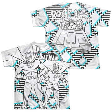 DC Batman Gaudy Bat (Front/Back Print) - Youth All-Over Print T-Shirt Youth All-Over Print T-Shirt (Ages 8-12) Batman   