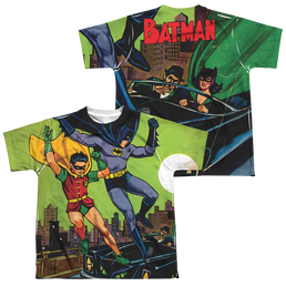 DC Batman Getaway (Front/Back Print) - Youth All-Over Print T-Shirt Youth All-Over Print T-Shirt (Ages 8-12) Batman   