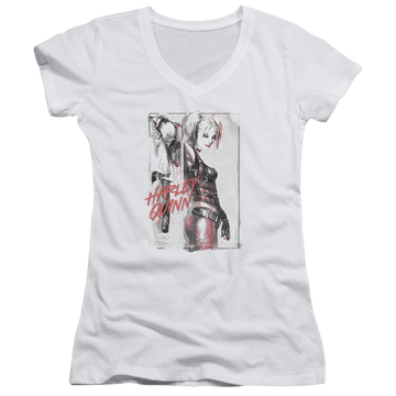 Batman Ink Wash Harley - Juniors V-Neck T-Shirt Juniors V-Neck T-Shirt Harley Quinn   