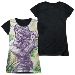 Batman Mad Mad Swirl - Juniors Black Back T-Shirt Juniors Black Back T-Shirt Joker   