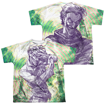 Joker Mad Swirl youth all-over print t-shirt for ages 8 to 12