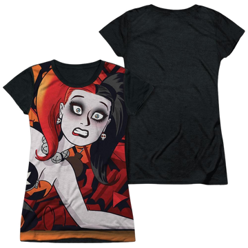 Batman Harley Cooke Cover - Juniors Black Back T-Shirt Juniors Black Back T-Shirt Harley Quinn   
