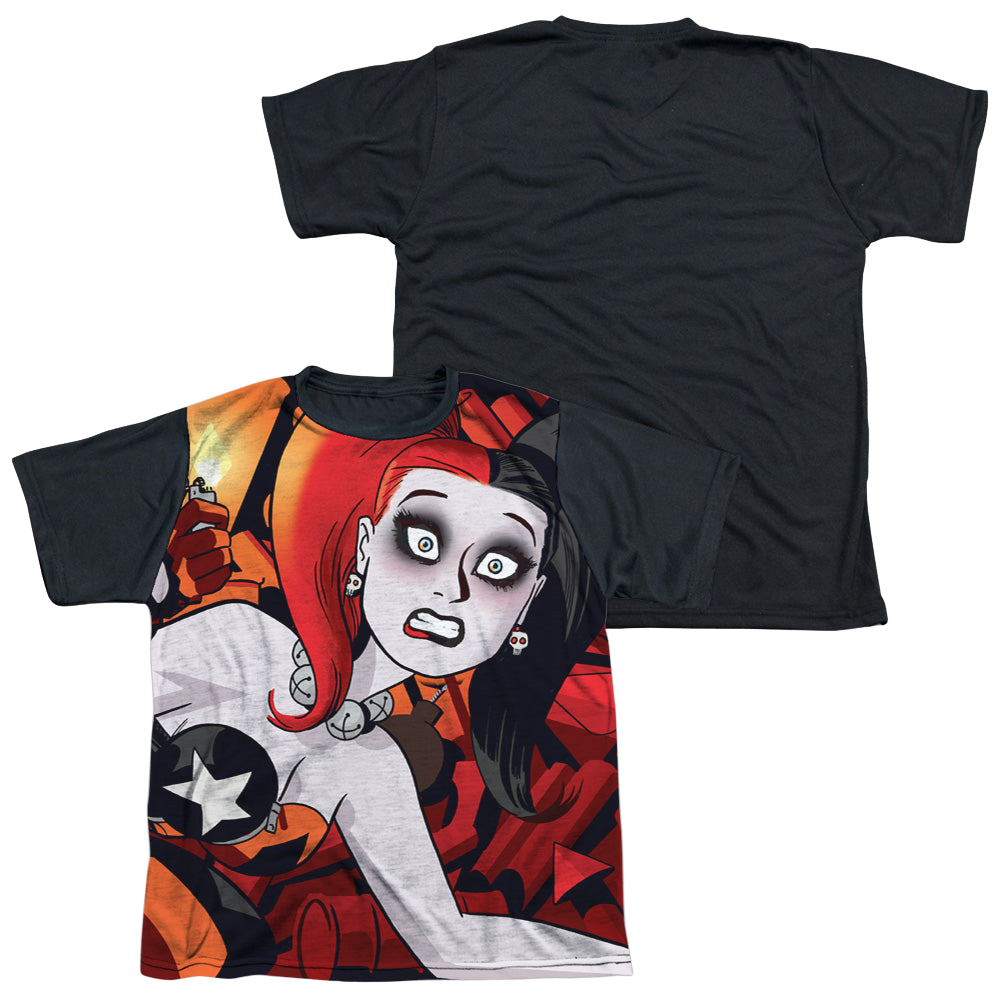 Harley Quinn Harley Cooke Cover - Youth Black Back T-Shirt Youth Black Back T-Shirt (Ages 8-12) Harley Quinn   