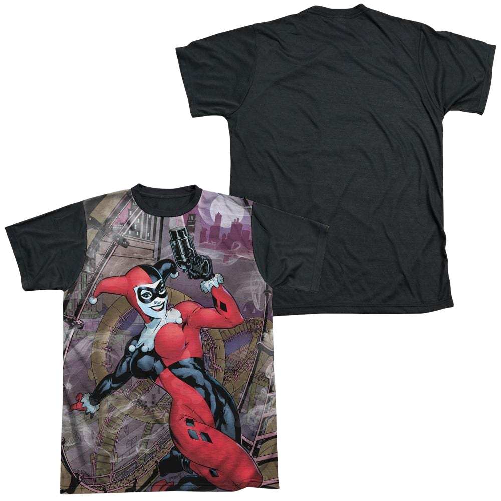 Batman Roller Coaster Of Love - Men's Black Back T-Shirt Men's Black Back T-Shirt Harley Quinn   