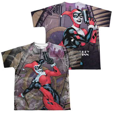 Harley Quinn Roller Coaster Of Love youth all-over print t-shirt for ages 8 to 12