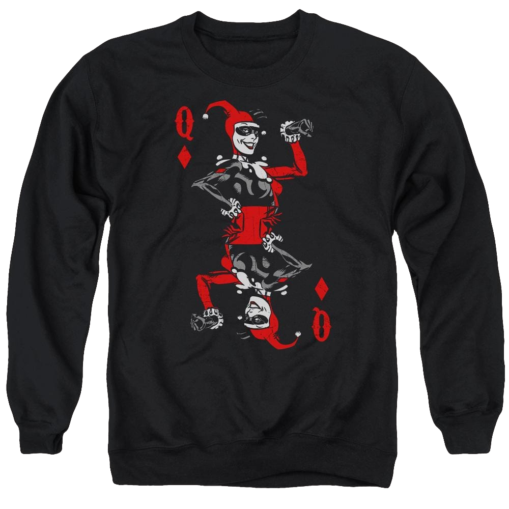 Batman Quinn Of Diamonds - Men's Crewneck Sweatshirt Men's Crewneck Sweatshirt Harley Quinn   