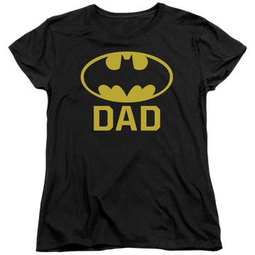 Black women's t-shirt with Batman Bat Dad graphic
