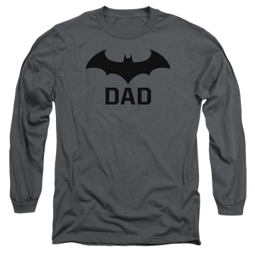 Charcoal men's long sleeve t-shirt with Batman Hush Dad graphic