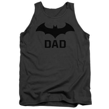 Charcoal men's tank with Batman Hush Dad graphic