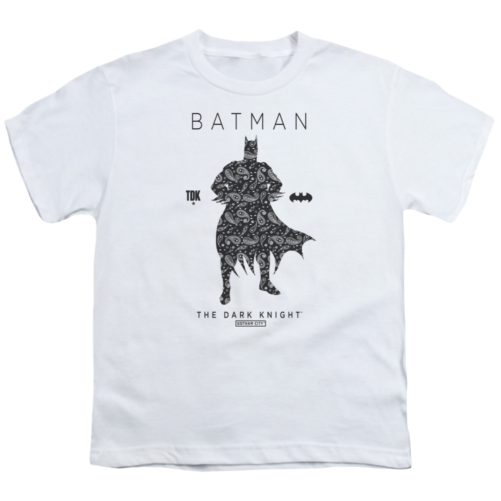 DC Batman Paislety Silhouette - Youth T-Shirt Youth T-Shirt (Ages 8-12) Batman   