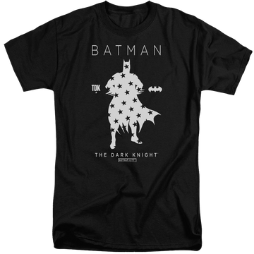 Black men's tall fit t-shirt with Batman Star Silhouette graphic