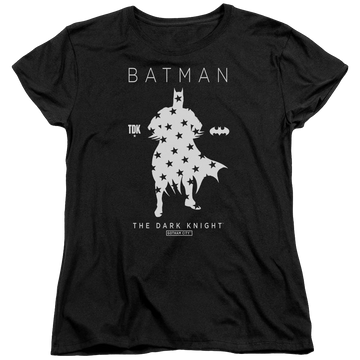 Black women's t-shirt with Batman Star Silhouette graphic
