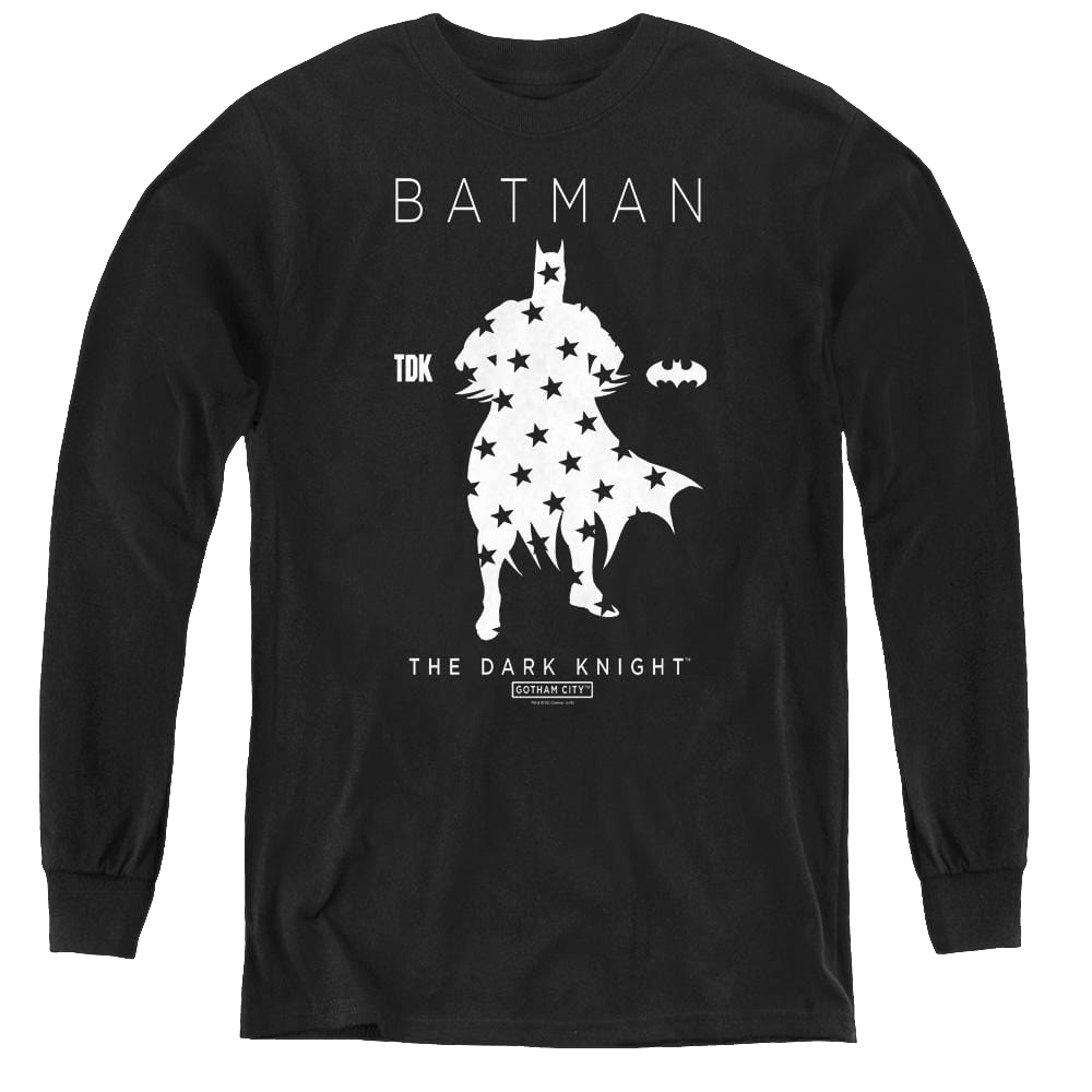 Dc Batman Star Silhouette - Youth Long Sleeve T-Shirt Youth Long Sleeve T-Shirt Batman   