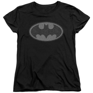 Black women's t-shirt with Batman Elephant Signal graphic