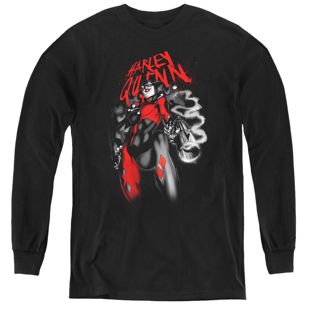 Harley Quinn Down The Barrel - Youth Long Sleeve T-Shirt Youth Long Sleeve T-Shirt Harley Quinn   