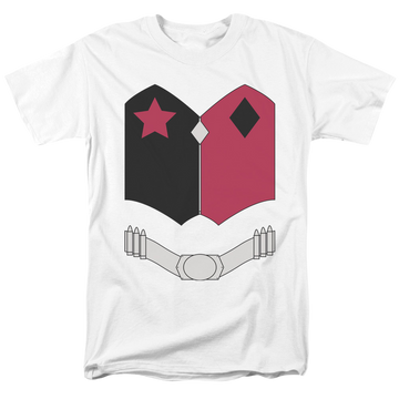 White men's regular fit t-shirt with Harley Quinn Batman New Hq Uniform graphic