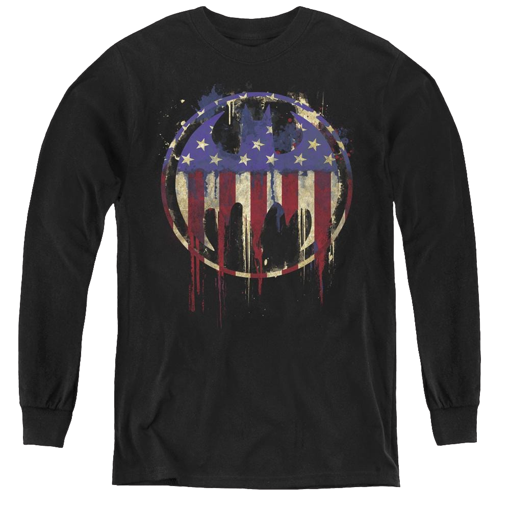 Dc Batman Bleeding Signal - Youth Long Sleeve T-Shirt Youth Long Sleeve T-Shirt Batman   