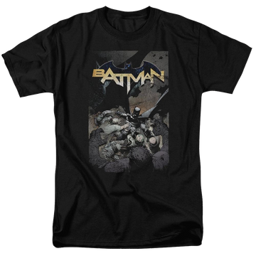Black men's regular fit t-shirt with Batman One graphic