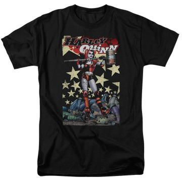 Black men's regular fit t-shirt with Harley Quinn Batman Quinn One graphic