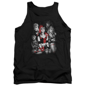 Black men's tank with Harley Quinn Batman Bad Gals Bw graphic