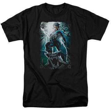 Black men's regular fit t-shirt with Nightwing Batman Night Light graphic
