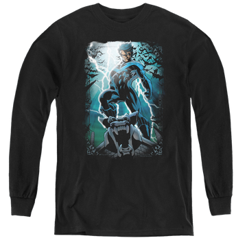 Black youth long sleeve t-shirt with Nightwing Night Light graphic