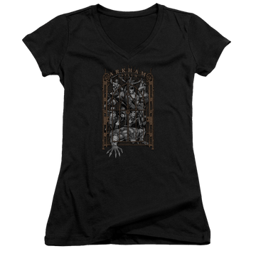 Batman Arkhams Gate - Juniors V-Neck T-Shirt Juniors V-Neck T-Shirt Batman   