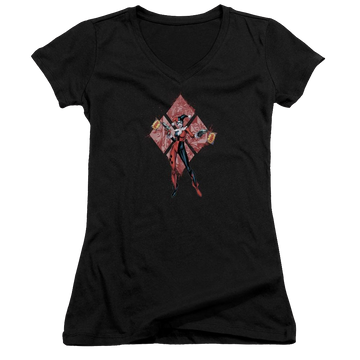Batman Harley Quinn (diamonds) - Juniors V-Neck T-Shirt Juniors V-Neck T-Shirt Harley Quinn   