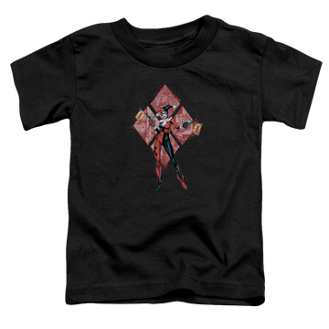 Black toddler t-shirt with Harley Quinn (Diamonds) graphic