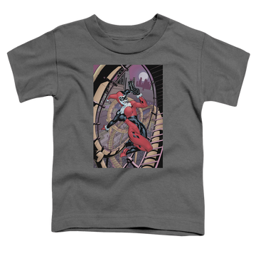 Charcoal toddler t-shirt with Harley Quinn Harley First graphic