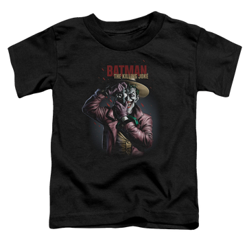 Black toddler t-shirt with Joker Killing Joke Camera graphic
