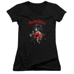 Batman Spring Gun - Juniors V-Neck T-Shirt Juniors V-Neck T-Shirt Harley Quinn   