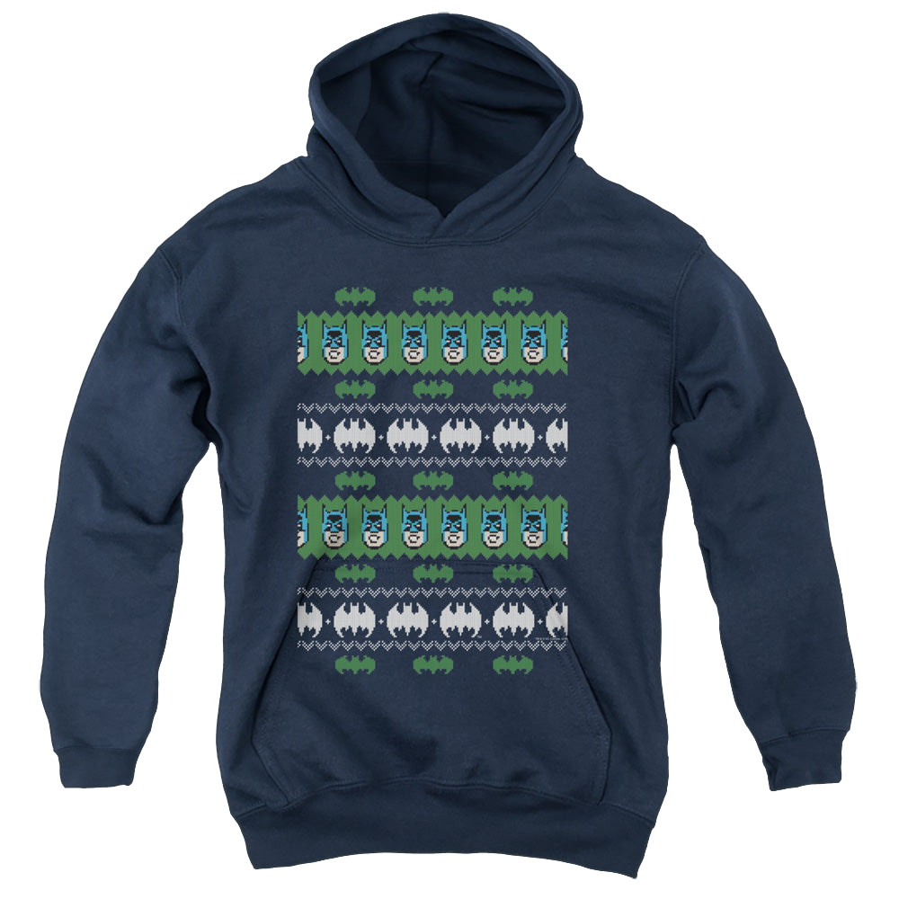 DC Batman Batman Christmas Sweater - Youth Hoodie Youth Hoodie (Ages 8-12) Batman   