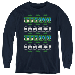 DC Batman Batman Christmas Sweater - Youth Long Sleeve T-Shirt Youth Long Sleeve T-Shirt Batman   