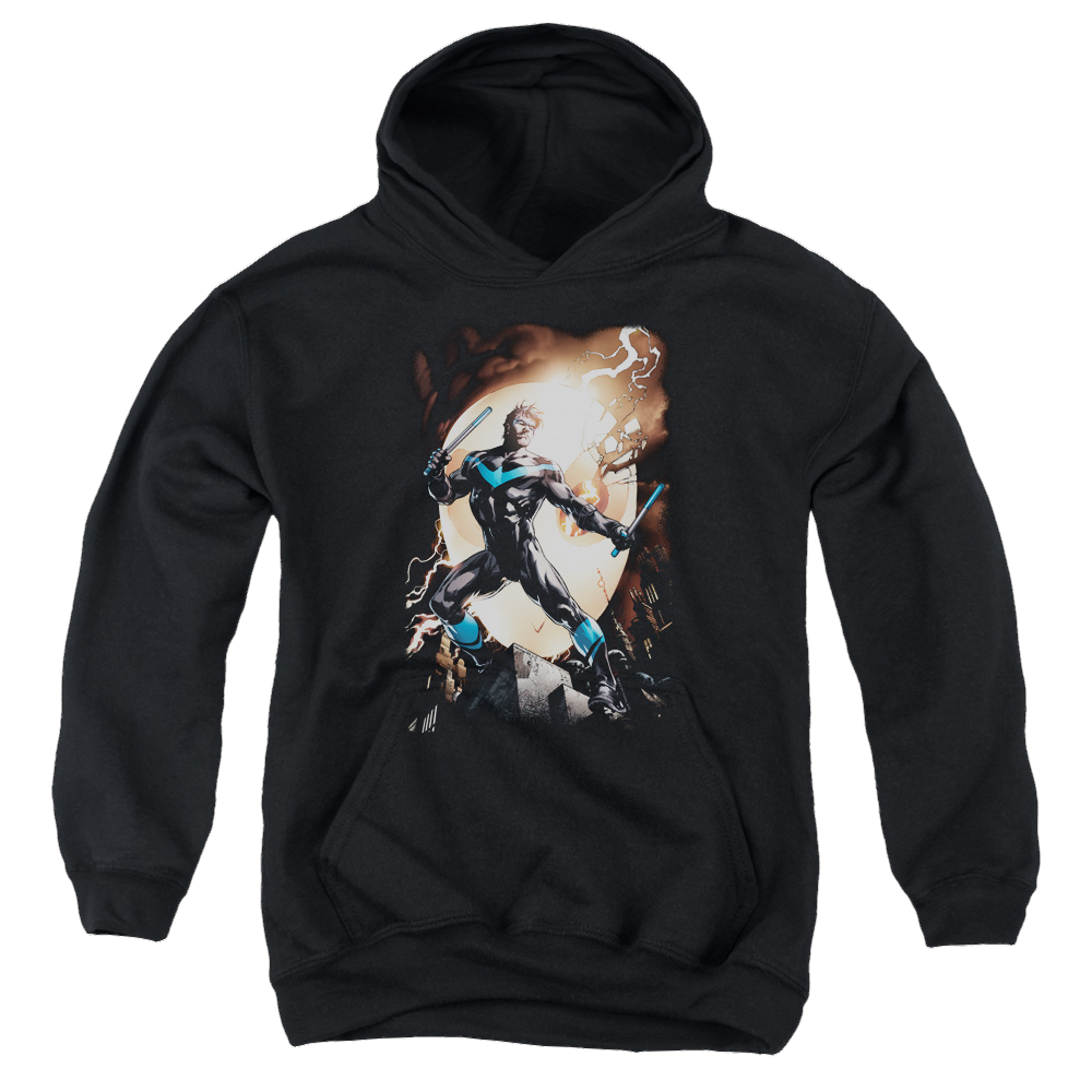 Nightwing Nightwing Against Owls - Youth Hoodie Youth Hoodie (Ages 8-12) Nightwing   