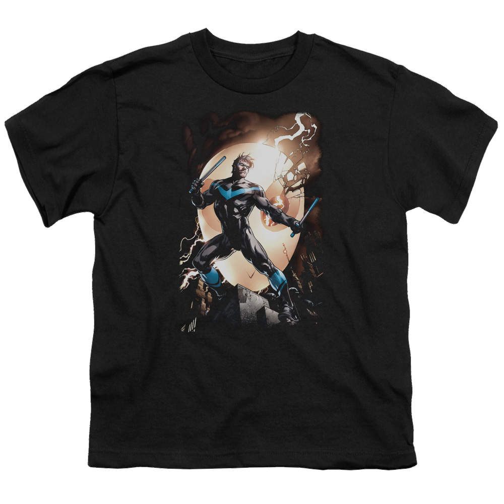 Nightwing Nightwing Against Owls - Youth T-Shirt Youth T-Shirt (Ages 8-12) Nightwing   