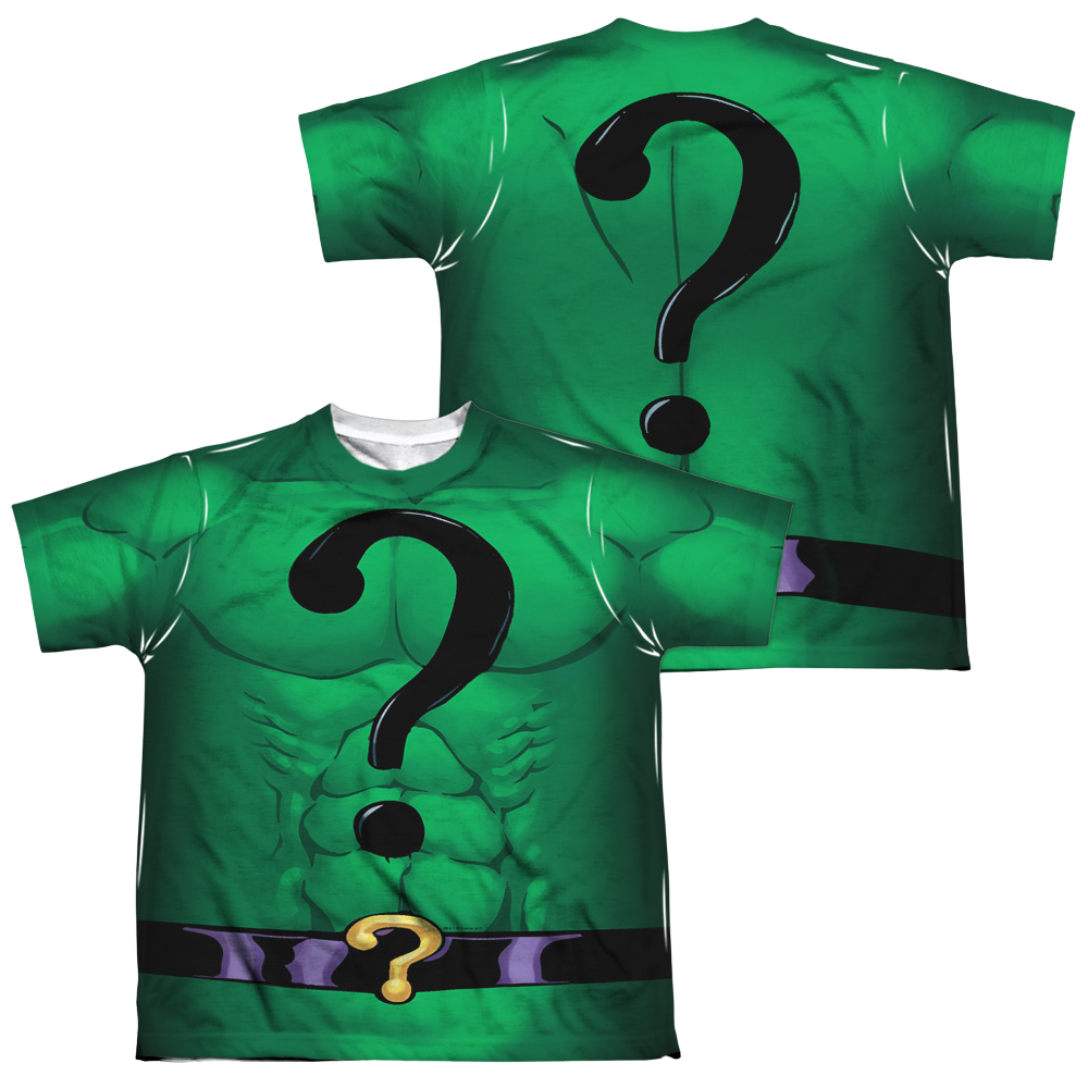 DC Batman Riddler Uniform (Front/Back Print) - Youth All-Over Print T-Shirt Youth All-Over Print T-Shirt (Ages 8-12) Batman   