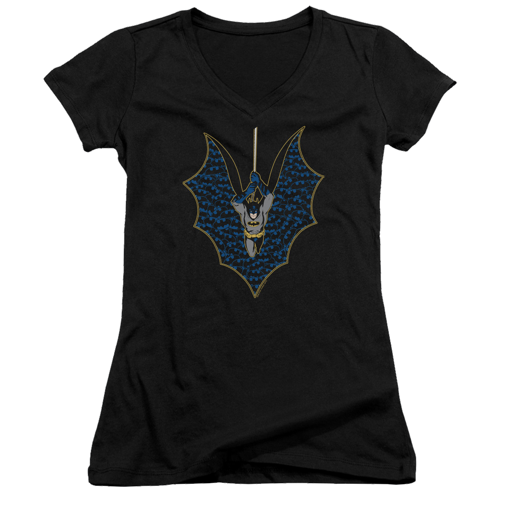 Batman Bat Fill - Juniors V-Neck T-Shirt Juniors V-Neck T-Shirt Batman   