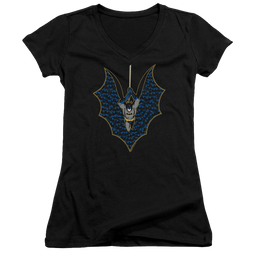 Batman Bat Fill - Juniors V-Neck T-Shirt Juniors V-Neck T-Shirt Batman   