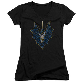 Batman Bat Fill - Juniors V-Neck T-Shirt Juniors V-Neck T-Shirt Batman   